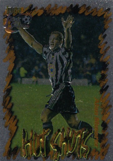 SHEARER Alan Futera 1998 Hot Shots Embossed Foil HS5