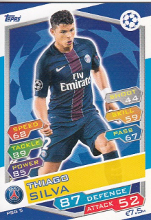 SILVA Thiago Topps Match Attax 2016/2017 Champions League PSG5