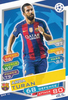 TURAN Arda Topps Match Attax 2016/2017 Champions League BAR10