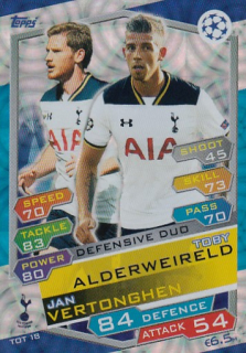 VERTONGHEN Jan ALDERWEIRELD Topps Match Attax 2016/2017 Champions League Duo TOT18