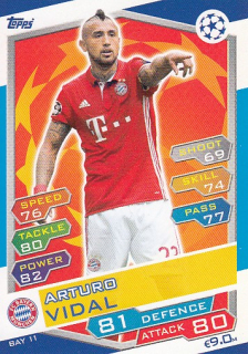 VIDAL Arturo Topps Match Attax 2016/2017 Champions League BAY11