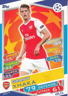 XHAKA Granit Topps Match Attax 2016/2017 Champions League ARS9