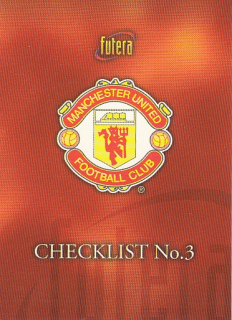 MANCHESTER United Futera 1997 MU č. 100 Checklist 3 Emblem