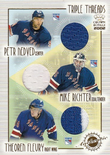 NEDVĚD Petr RICHTER Mike FLEURY Theo Pacific Crown Royale 2001/2002 Triple Threads Jersey č. 15