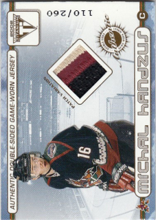 HANDZUŠ Michal BEREZIN Sergei PS Titanium 2001/2002 Double-Sided Game-Worn Patch č. 72 /260